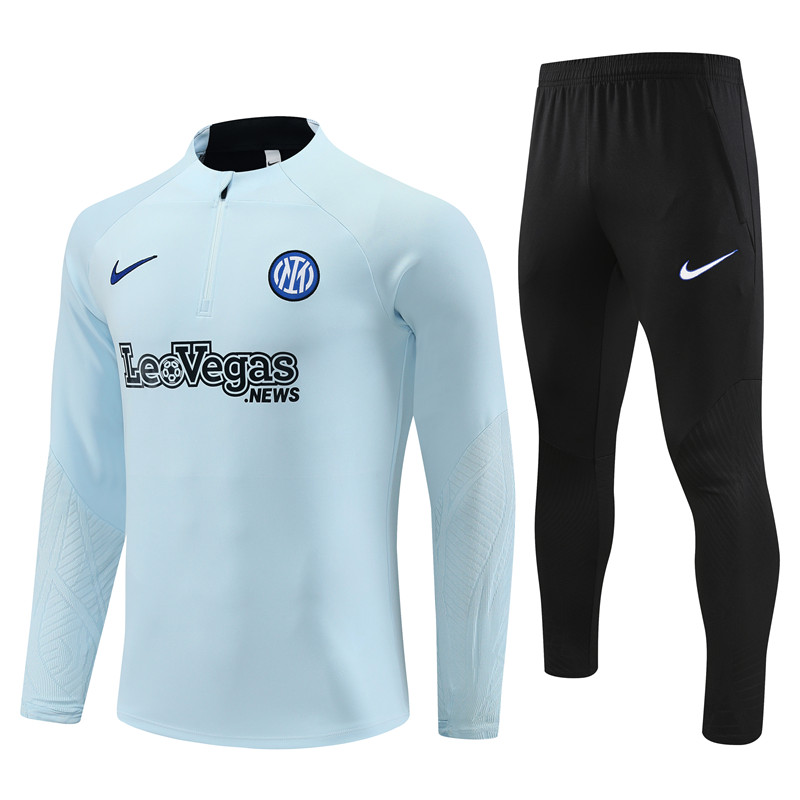 Inter Milan 23-24 Kids Long Sleeve Training Set Light Grey